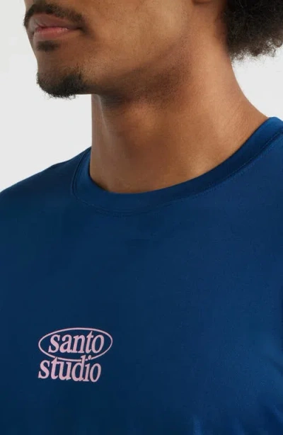 Santo Studio Waiting Tech Graphic T-shirt In Blue