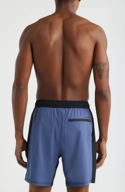 Santo Studio Tempo Wordmark Performance Drawstring Shorts In Blue
