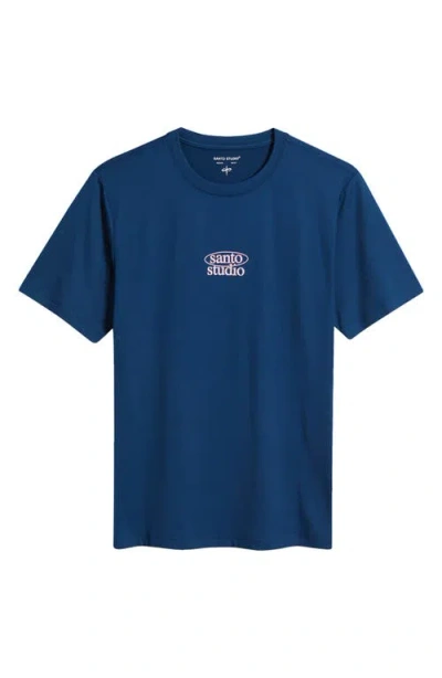 Santo Studio Waiting Tech Graphic T-shirt In Blue