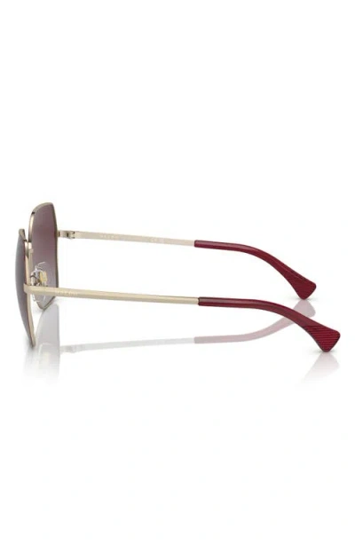 Ralph 58mm Polarized Gradient Square Sunglasses In Red