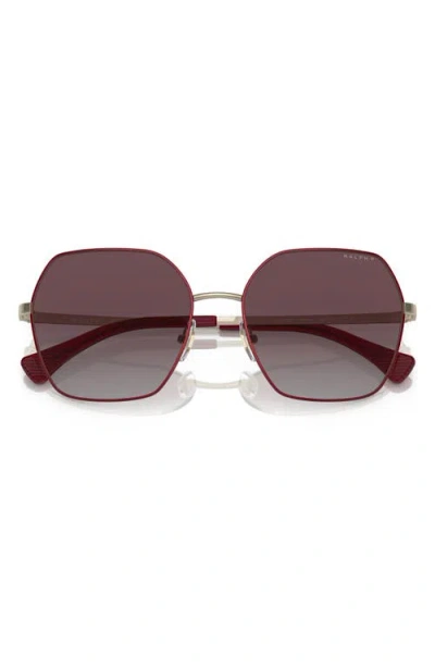 Ralph 58mm Polarized Gradient Square Sunglasses In Red