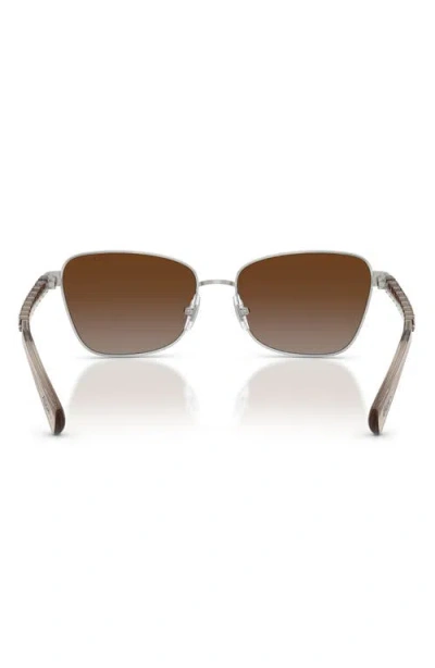 Ralph 56mm Gradient Polarized Irregular Sunglasses In Silver
