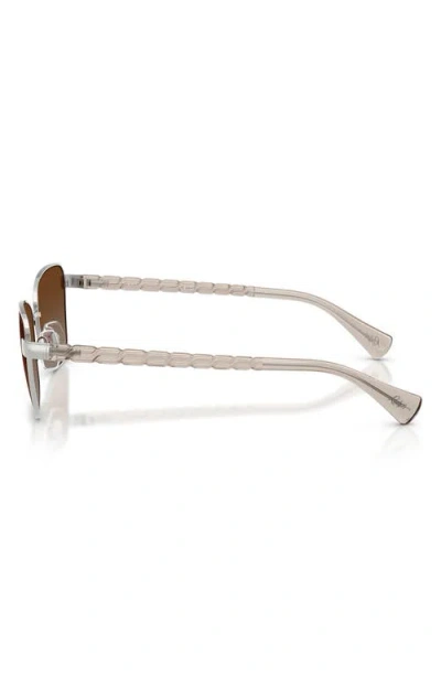 Ralph 56mm Gradient Polarized Irregular Sunglasses In Silver