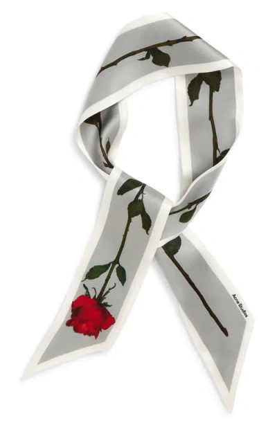 Acne Studios Villy Rose Midsummer Thin Silk Scarf In Multi