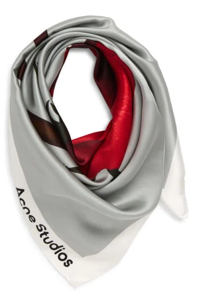 Acne Studios Vasco Rose Midsummer Silk Square Scarf In Multi