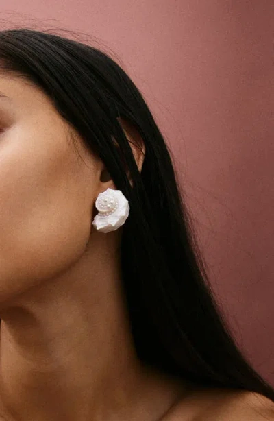 Baublebar Santana Shell Statement Stud Earrings In White