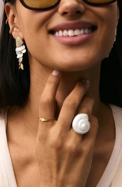 Baublebar Marina Shell Statement Ring In Silver