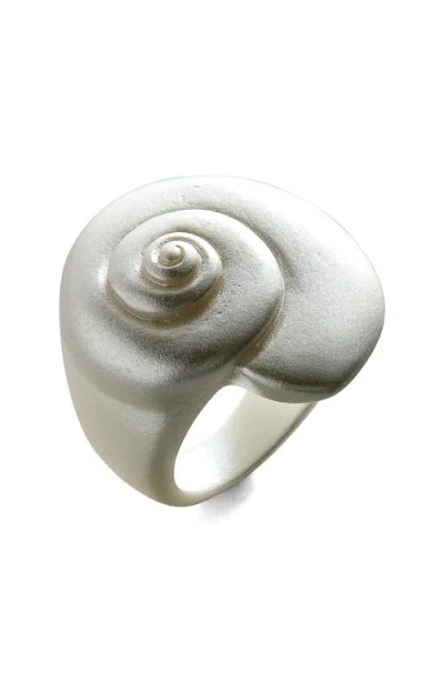 Baublebar Marina Shell Statement Ring In Silver