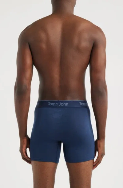 Tommy John Assorted 3-pack Second Skin 4-inch Stretch Modal Boxer Briefs In Blue