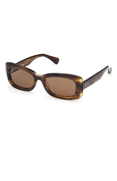 Max Mara 53mm Rectangular Sunglasses In Brown