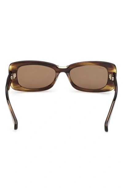 Max Mara 53mm Rectangular Sunglasses In Brown