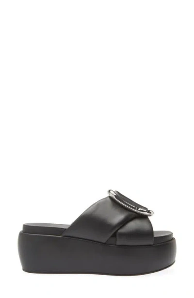 Marc Jacobs The Pop J Marc Platform Wedge Slide Sandal In Black