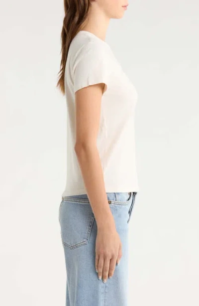 Re/done Bare Minimum Graphic Cotton T-shirt In White