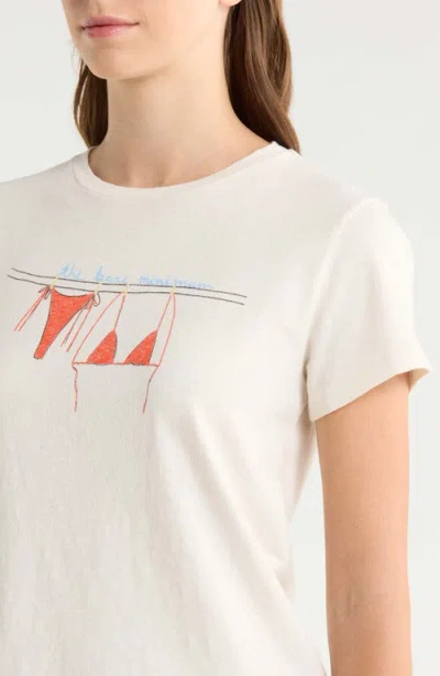 Re/done Bare Minimum Graphic Cotton T-shirt In White