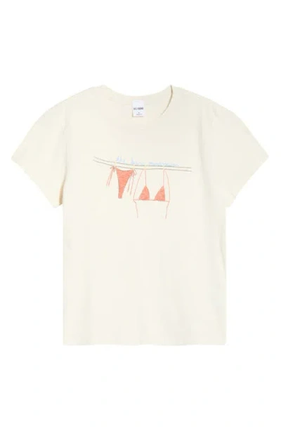 Re/done Bare Minimum Graphic Cotton T-shirt In White