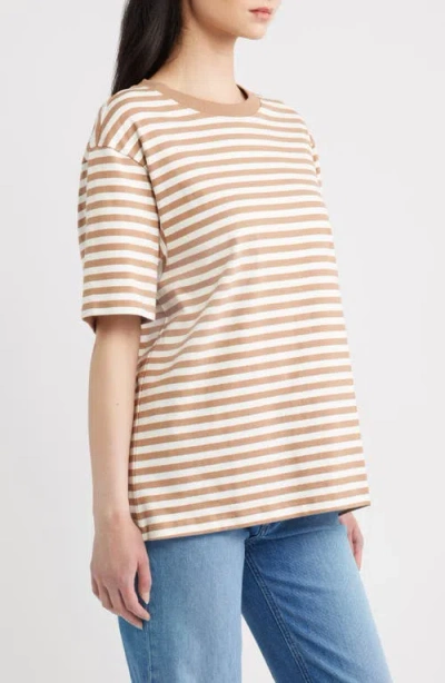 Good American The Overized Stripe T-shirt In Multi