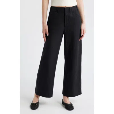 Rag & Bone Irina Contrast Stitch Straight Leg Ponte Pants In Black