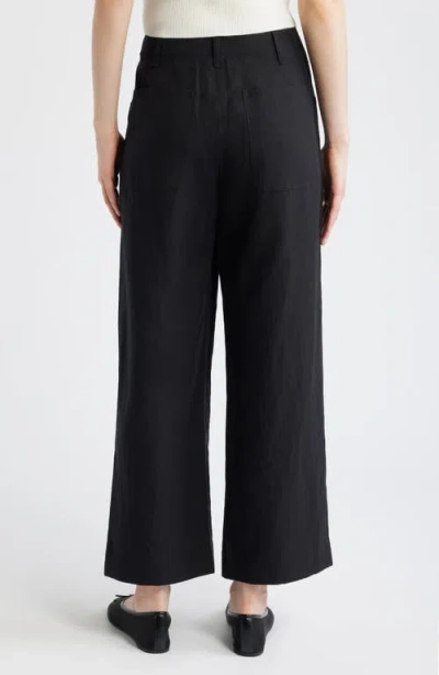 Rag & Bone Irina Contrast Stitch Straight Leg Ponte Pants In Black