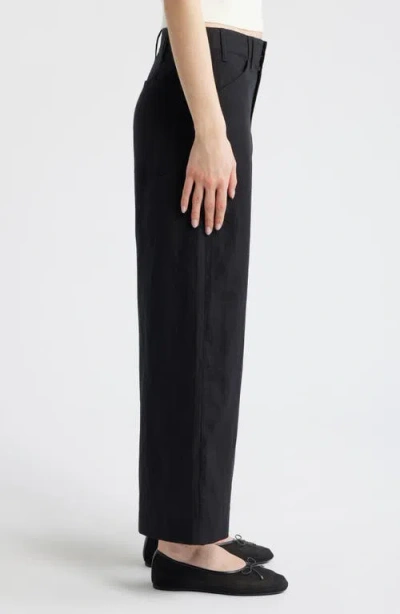 Rag & Bone Irina Contrast Stitch Straight Leg Ponte Pants In Black