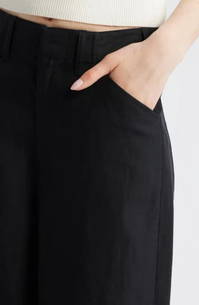 Rag & Bone Irina Contrast Stitch Straight Leg Ponte Pants In Black