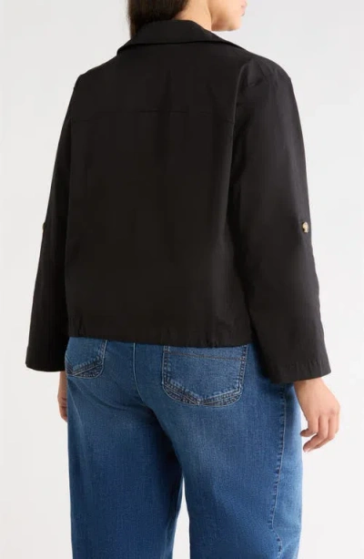 Wit & Wisdom Roll Tab Open Front Soft Blazer In Black