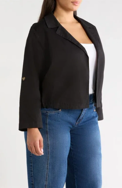 Wit & Wisdom Roll Tab Open Front Soft Blazer In Black