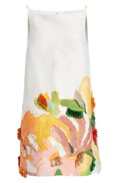 Acler Java Bead-embellished Mini Dress In White