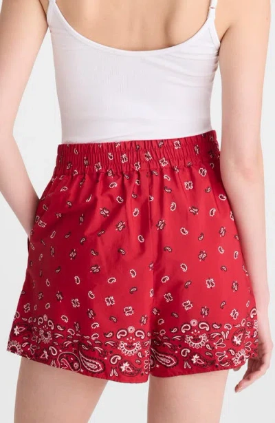 Madewell Pull-on Poplin Shorts In Red