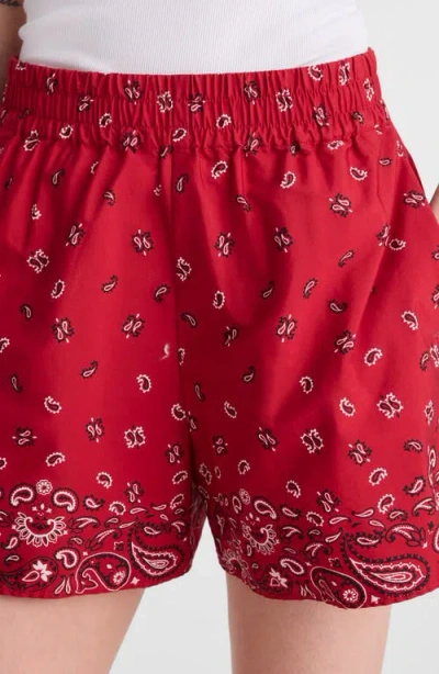 Madewell Pull-on Poplin Shorts In Red