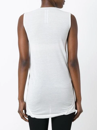 Shop Rick Owens Draped Collar Tank Top In White