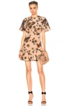 VALENTINO BUTTERFLY DRESS IN FLORAL, BROWN, NEUTRAL.,MB3VABZ035U