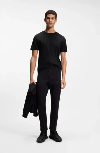 Hugo Boss Boss Thompson Solid Cotton T-shirt In Black