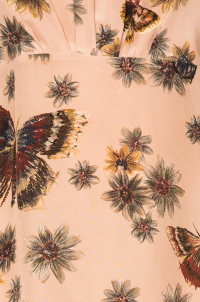 Shop Valentino Butterfly Dress In Floral, Brown, Neutral. In Mariposa Garden
