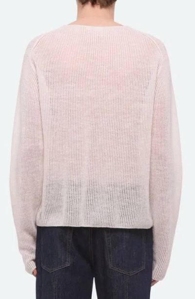 Helmut Lang Texture Henley Sweater In White