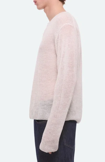 Helmut Lang Texture Henley Sweater In White