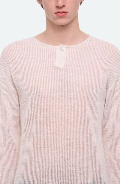 Helmut Lang Texture Henley Sweater In White