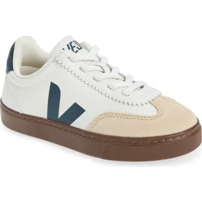 Veja Kids Leather Small Volley Trainers In White