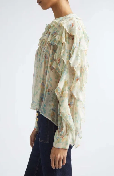 Ulla Johnson Delfina Long-sleeve Silk Chiffon Blouse In White