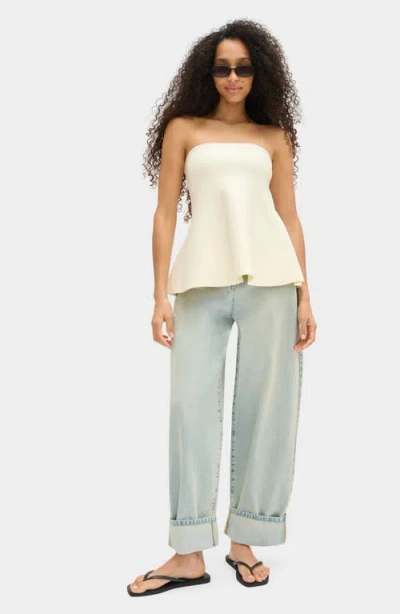 Aligne Amy Flared Strapless Top In Neutral