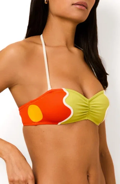Solid & Striped The Teagan Abstract Print Halter Bikini Top In Multi