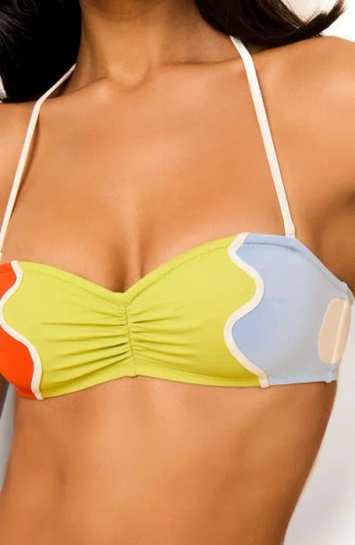 Solid & Striped The Teagan Abstract Print Halter Bikini Top In Multi