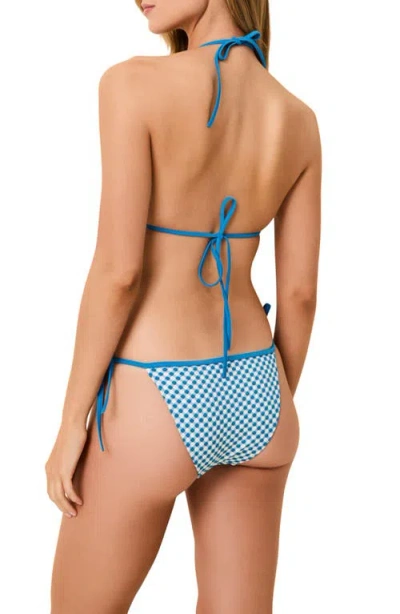 Solid & Striped The Iris Gingham Bikini Top In Blue