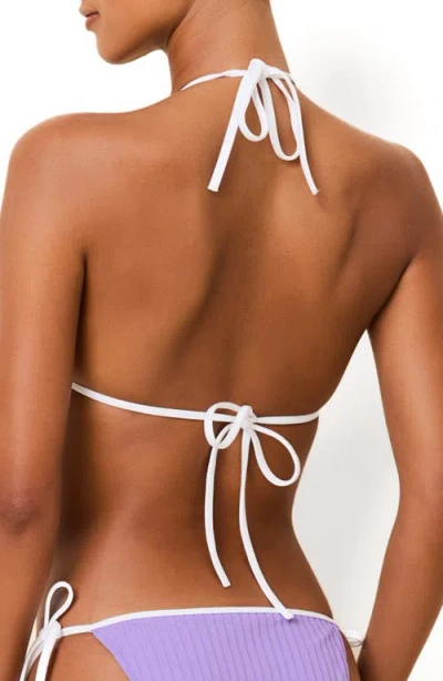 Solid & Striped Iris Rib Bikini Top In Purple