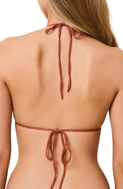 Solid & Striped The Iris Triangle Bikini Top In Brown