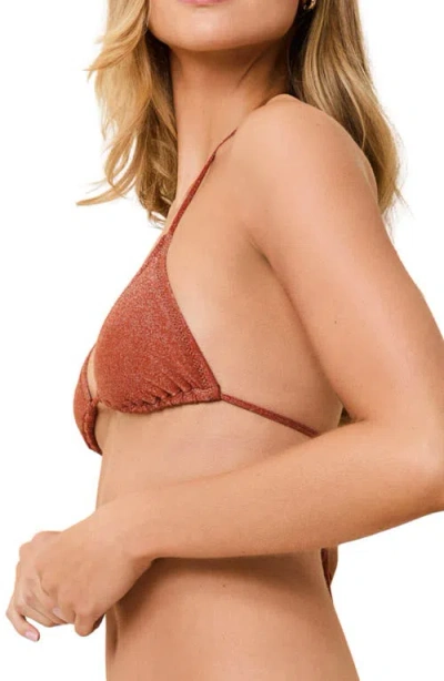 Solid & Striped The Iris Triangle Bikini Top In Brown