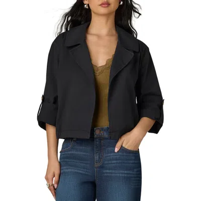 Wit & Wisdom Roll Tab Open Front Soft Blazer In Black