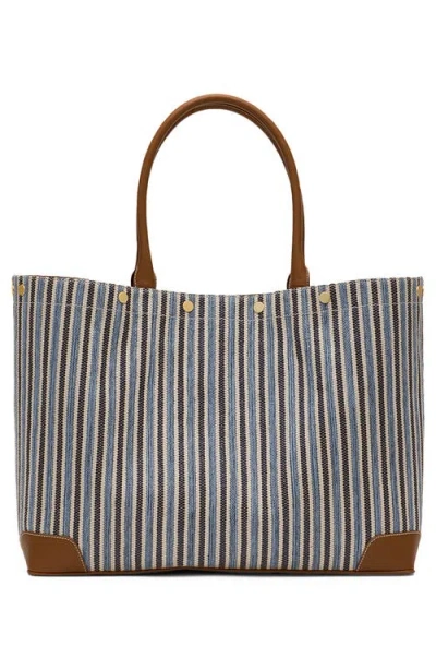 Hammitt Olympia Tote Cabana Blue Brushed Gold In Gray