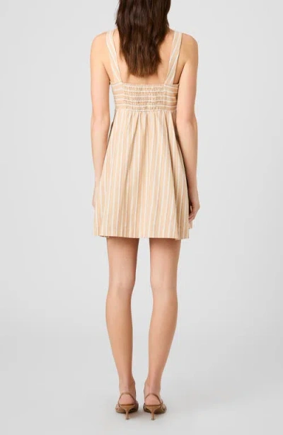 French Connection Aspen Striped Babydoll Mini Dress In Neutral