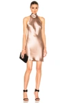 GALVAN FOR FWRD TIE NECK SLIP DRESS IN NEUTRALS.,710M