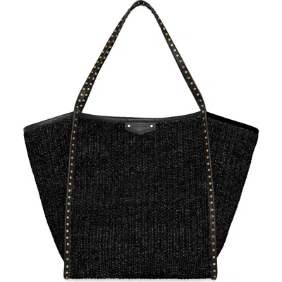 Rebecca Minkoff Dylan Medium Raffia Tote Bag In Black